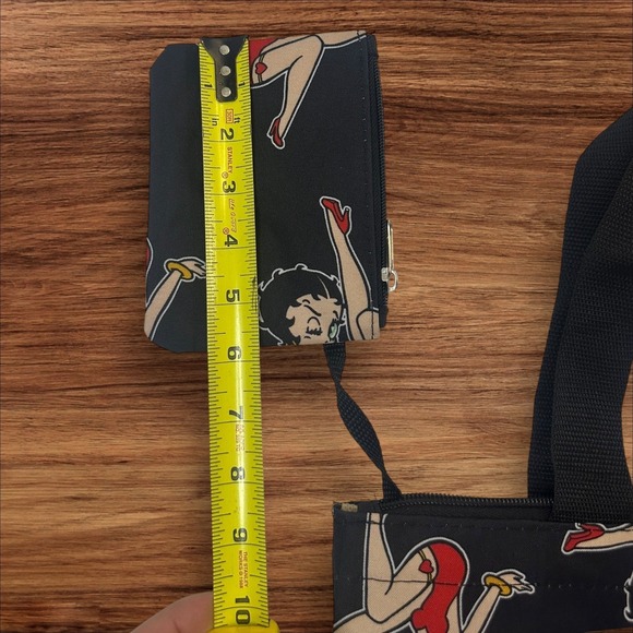 Betty Boop Tote Bag & Coin Purse Set Black Novelty Cartoon Character - Picture 6 of 9